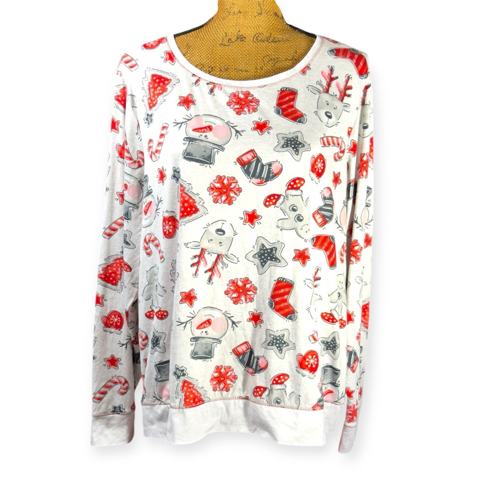 Secret Treasures white & red Christmas sleep shirt Women’s size XL (16-18) | ak